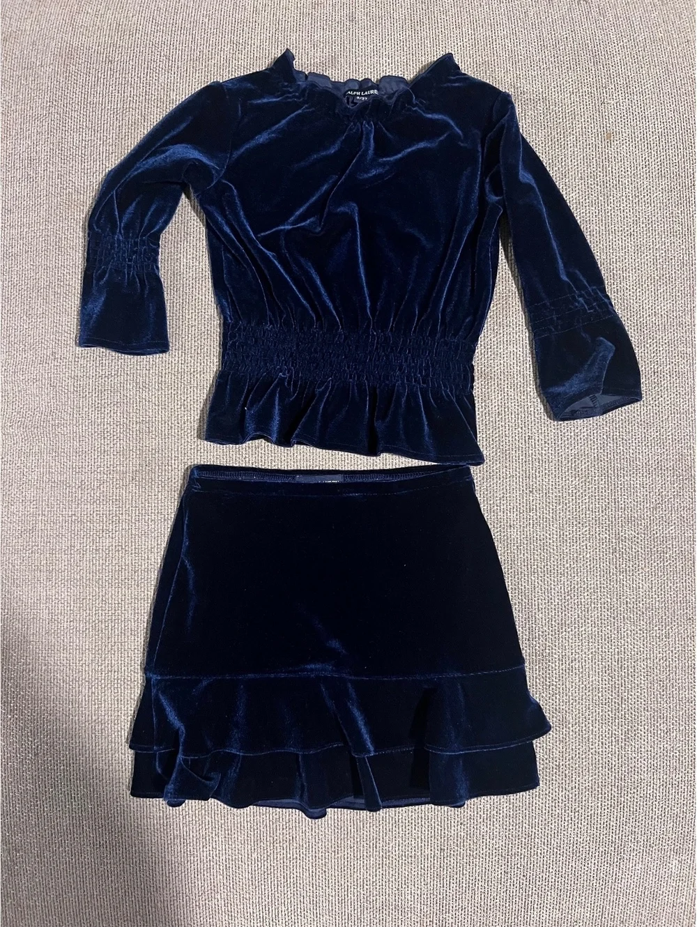 Vintage Ralph Lauren Blue Velvet Set